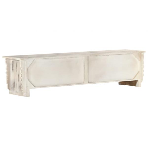TV-Schrank Weiß 140x30x35 cm Massivholz Mango 
