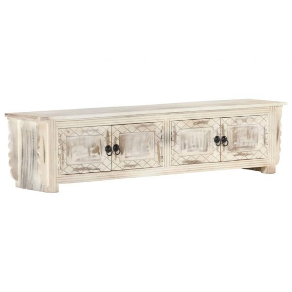 TV-Schrank Weiß 140x30x35 cm Massivholz Mango 