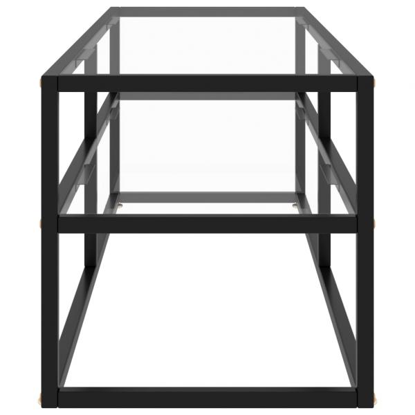 TV-Schrank Schwarz mit Hartglas 120x40x40 cm