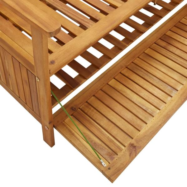 Gartenbank mit Stauraum 148 cm Massivholz Akazie