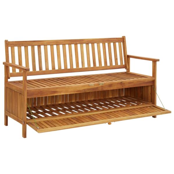 Gartenbank mit Stauraum 148 cm Massivholz Akazie