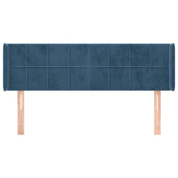 Kopfteil mit Ohren Dunkelblau 147x16x78/88 cm Samt