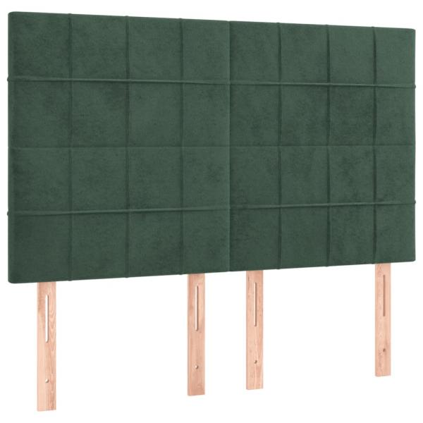 Boxspringbett mit Matratze Dunkelgrün 140x200 cm Samt