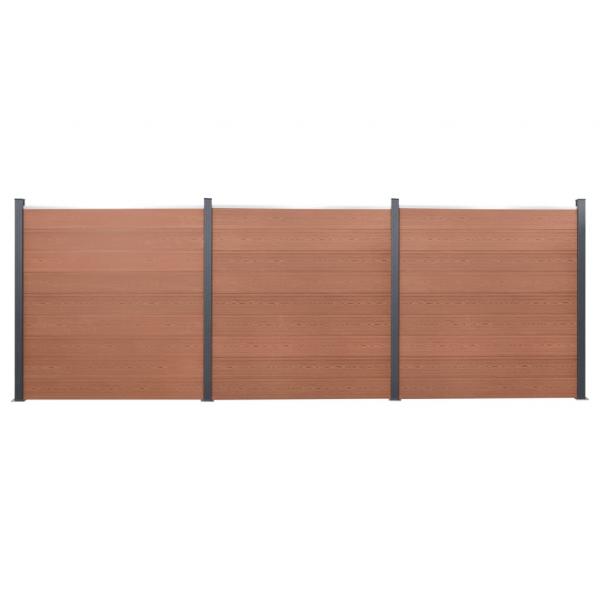 ARDEBO.de - Zaunelement-Set Braun 526x186 cm WPC