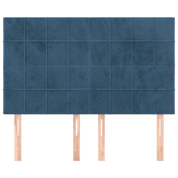 Kopfteile 4 Stk. Dunkelblau 72x5x78/88 cm Samt
