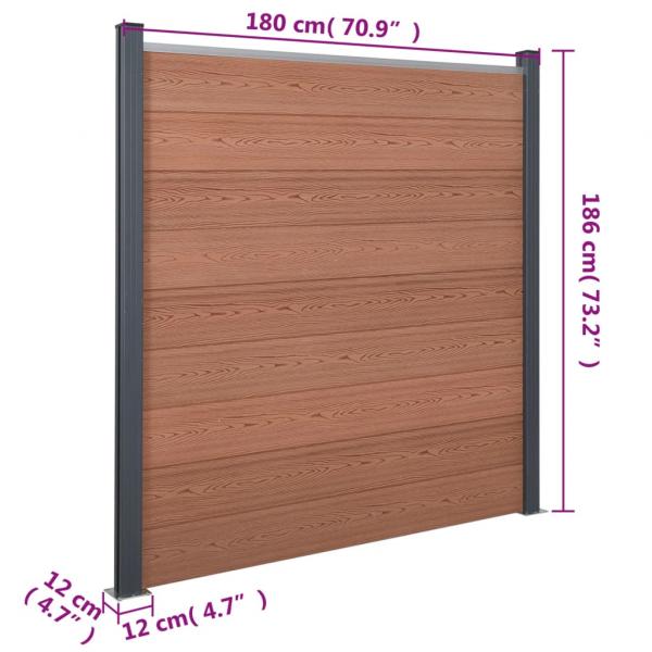 Zaunelement-Set Braun 699x186 cm WPC