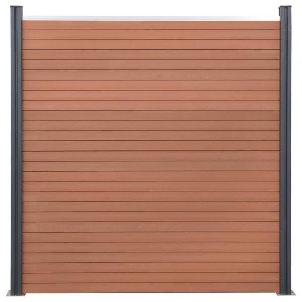 Zaunelement-Set Braun 699x186 cm WPC