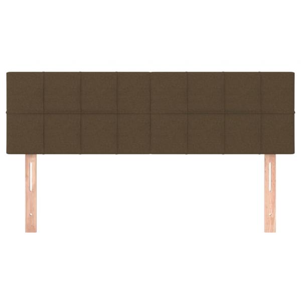 Kopfteile 2 Stk. Dunkelbraun 72x5x78/88 cm Stoff