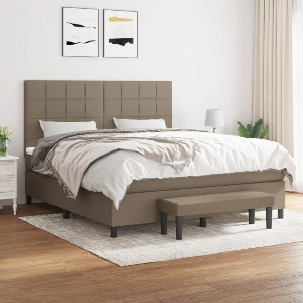 ARDEBO.de - Boxspringbett mit Matratze Taupe 160x200 cm Stoff