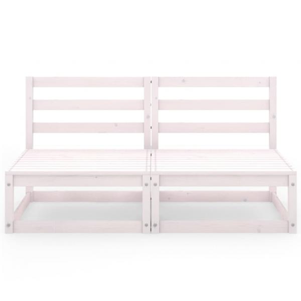 Gartensofa 2-Sitzer Weiß Massivholz Kiefer