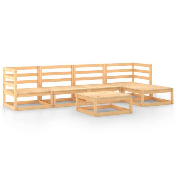 6-tlg. Garten-Lounge-Set Massivholz Kiefer
