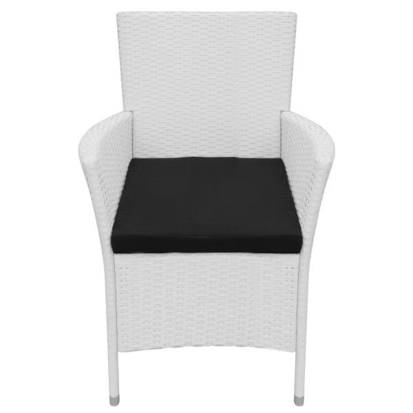 ARDEBO.de - 9-tlg. Garten-Essgruppe Poly Rattan Cremeweiß