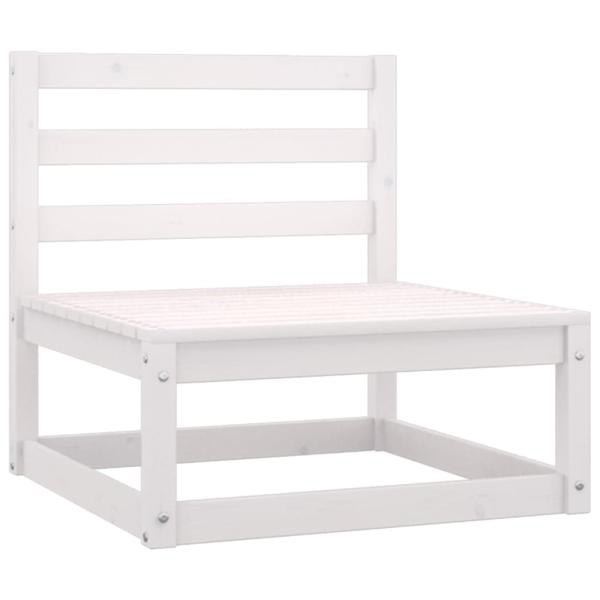 Outdoor-Sofa 3-Sitzer Weiß Massivholz Kiefer
