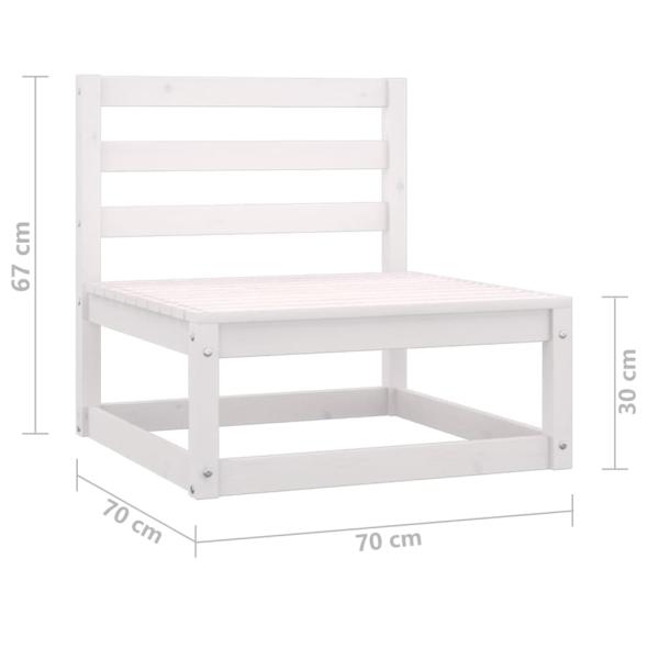 Outdoor-Sofa 3-Sitzer Weiß Massivholz Kiefer