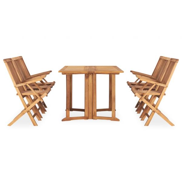 7-tlg. Garten-Essgruppe Klappbar Massivholz Teak