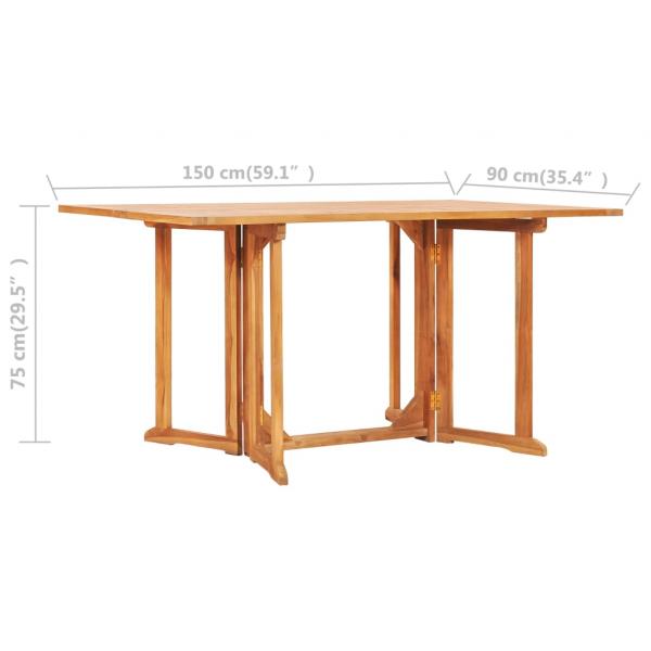 7-tlg. Garten-Essgruppe Klappbar Massivholz Teak