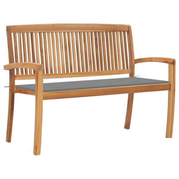 ARDEBO.de - Stapelbare Gartenbank mit Auflage 128,5 cm Massivholz Teak