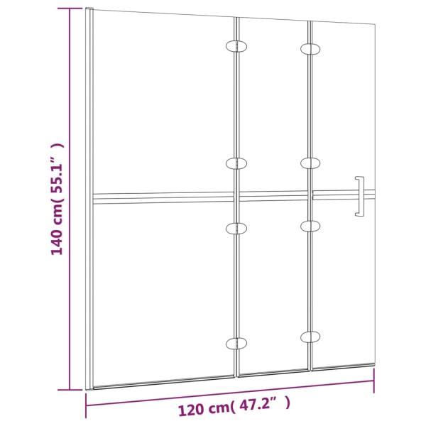 Faltbare Duschkabine ESG 120x140 cm Weiß 