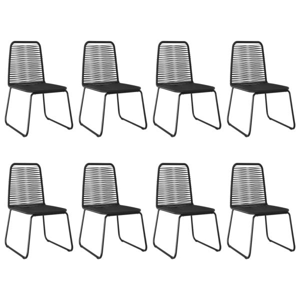 9-tlg. Garten-Essgruppe PVC Rattan Schwarz und Braun