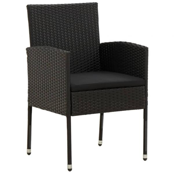 ARDEBO.de - 9-tlg. Garten-Essgruppe Poly Rattan Schwarz