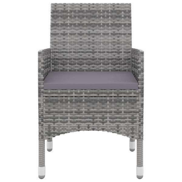 3-tlg. Garten-Essgruppe mit Auflagen Poly Rattan und Glas