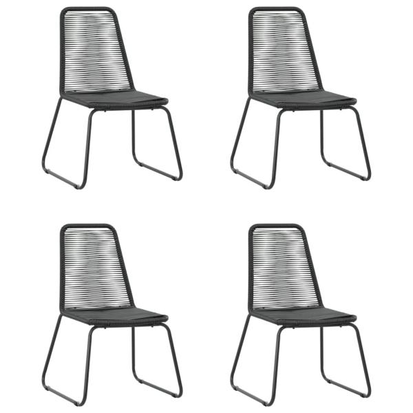 5-tlg. Garten-Essgruppe PVC Rattan Schwarz und Braun