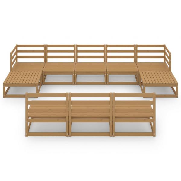 10-tlg. Garten-Lounge-Set Massivholz Kiefer