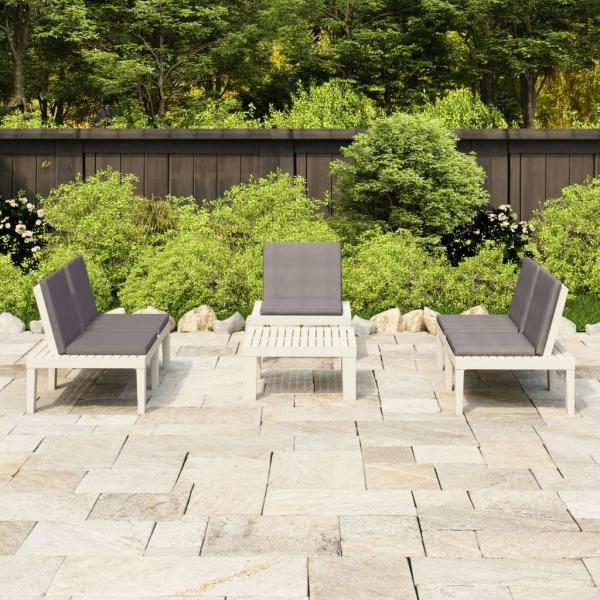 ARDEBO.de - 4-tlg. Garten-Lounge-Set mit Kissen Kunststoff Weiß