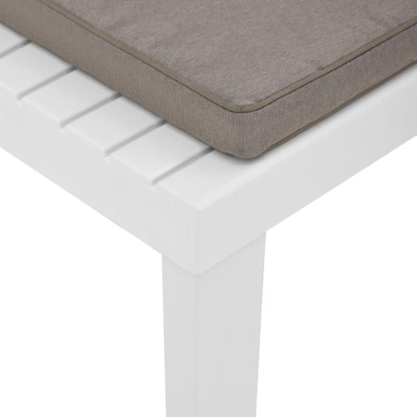 4-tlg. Garten-Lounge-Set mit Kissen Kunststoff Weiß