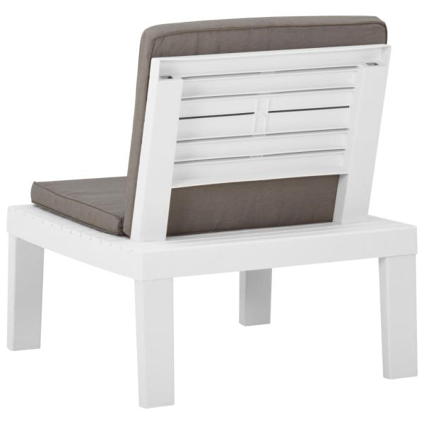 4-tlg. Garten-Lounge-Set mit Kissen Kunststoff Weiß