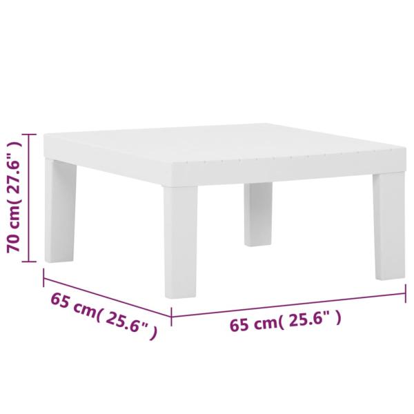 4-tlg. Garten-Lounge-Set mit Kissen Kunststoff Weiß