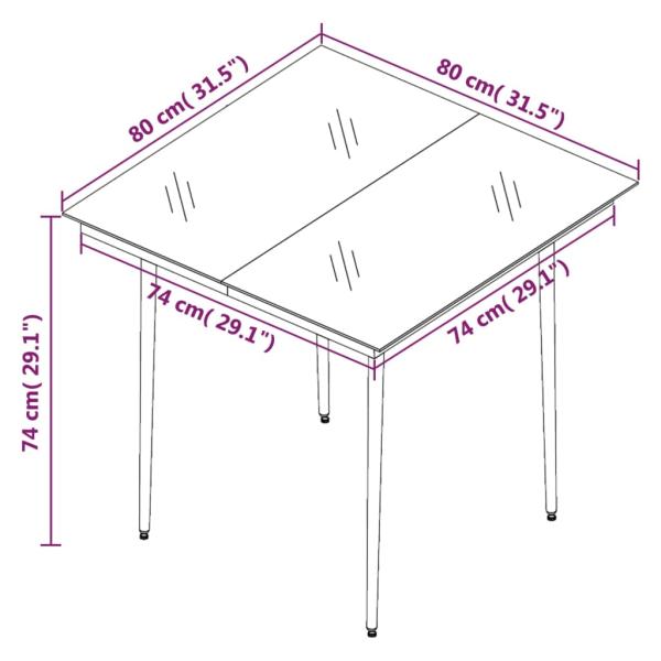 5-tlg. Garten-Essgruppe mit Auflagen Poly Rattan und Glas