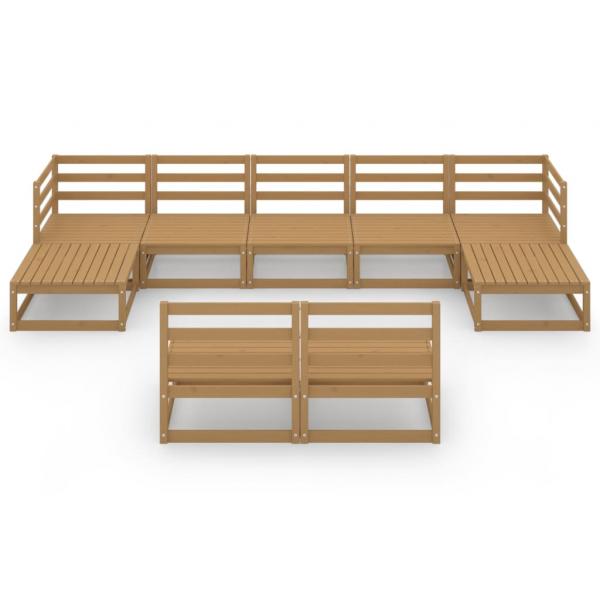 9-tlg. Garten-Lounge-Set Massivholz Kiefer