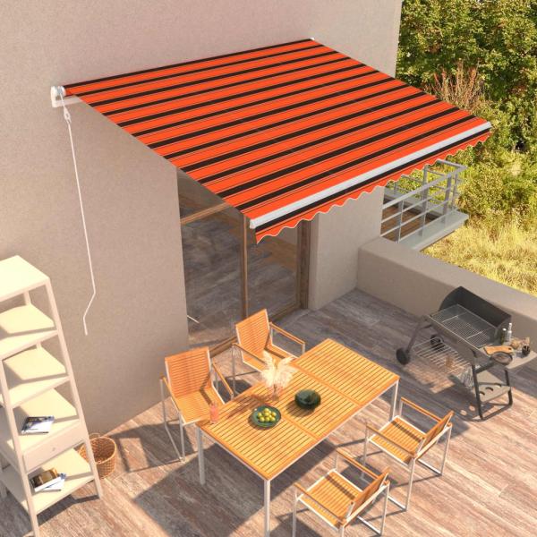 ARDEBO.de - Automatisch Einziehbare Markise 400×300 cm Orange und Braun