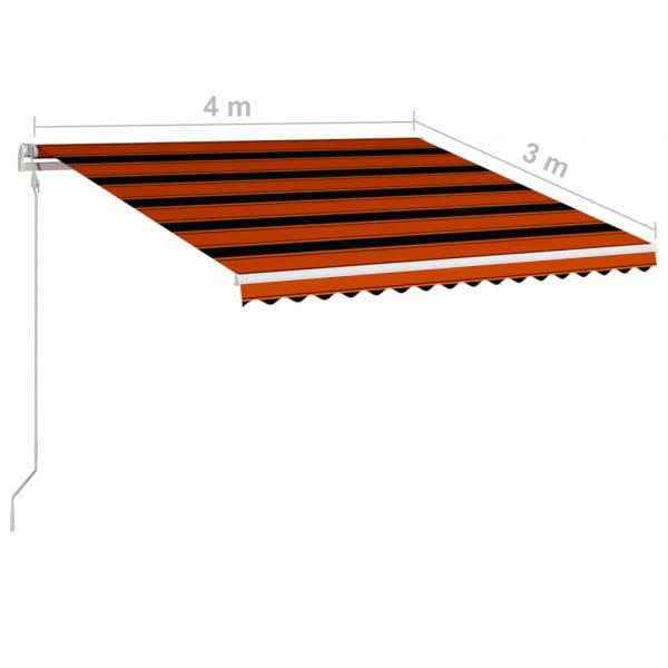 Automatisch Einziehbare Markise 400×300 cm Orange und Braun