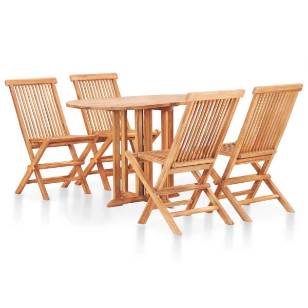 ARDEBO.de - 5-tlg. Garten-Essgruppe Klappbar Massivholz Teak