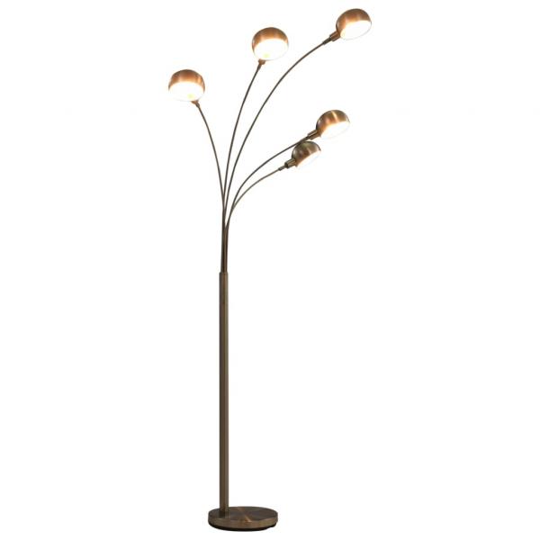 ARDEBO.de - Stehlampe 200 cm 5 x E14 Silbern 