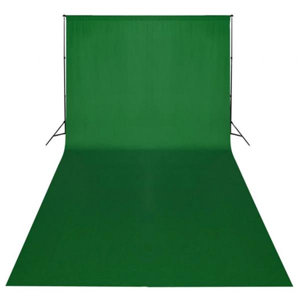 Fotostudio-Set mit Grünem Hintergrund 600×300 & Leuchten 