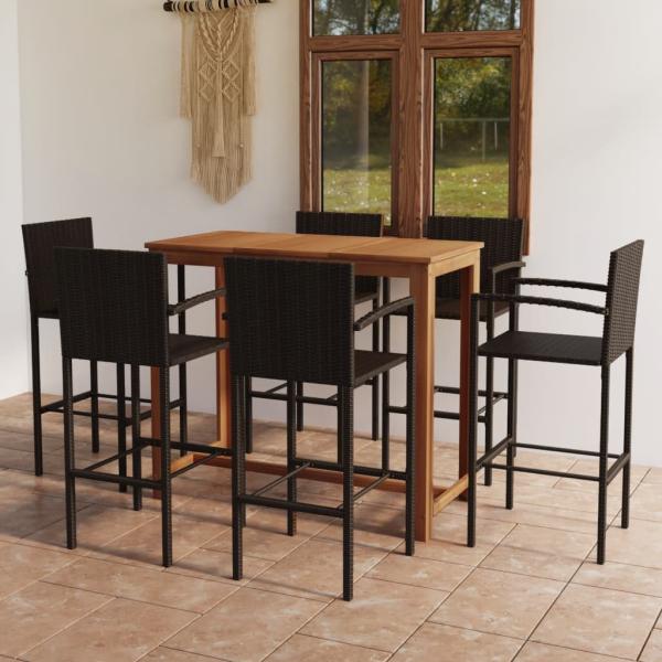 ARDEBO.de - 7-tlg. Gartenbar-Set Braun