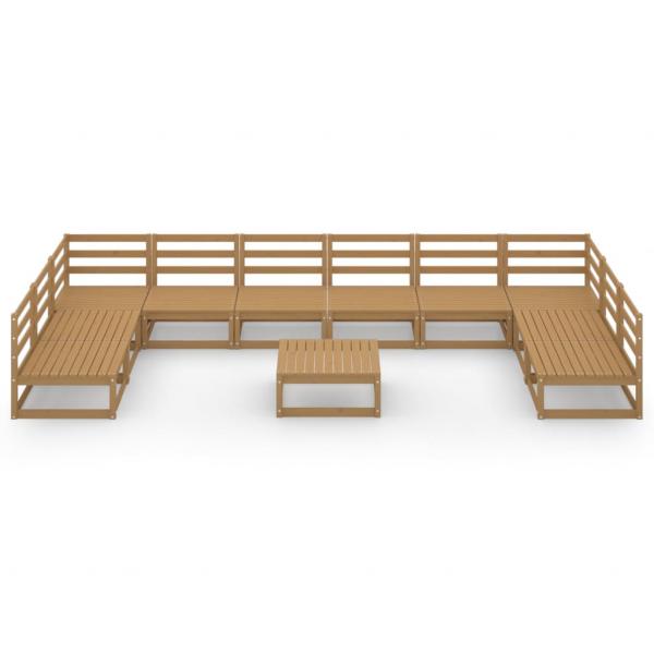 11-tlg. Garten-Lounge-Set Massivholz Kiefer