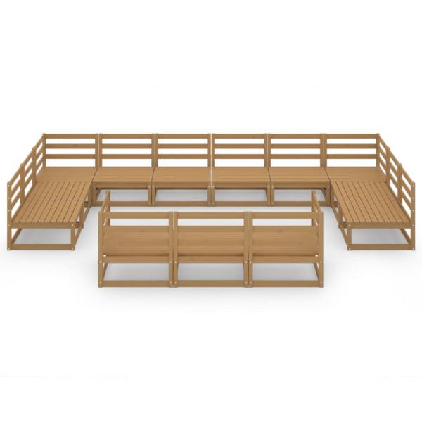 13-tlg. Garten-Lounge-Set Massivholz Kiefer