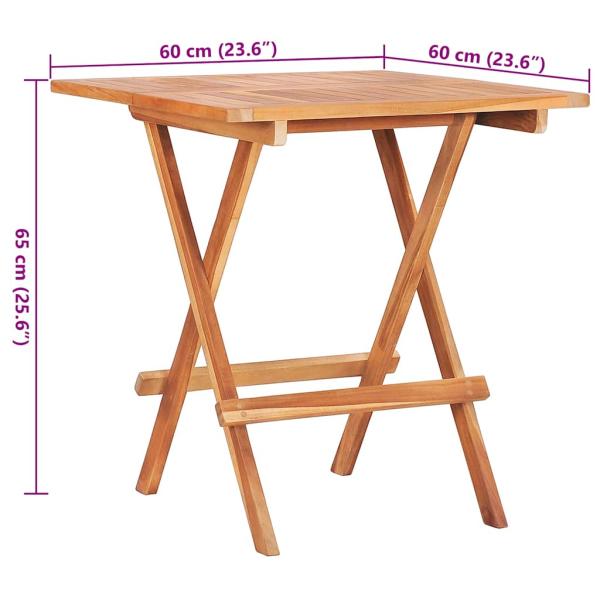 3-tlg. Bistroset mit Taupe Kissen Massivholz Teak