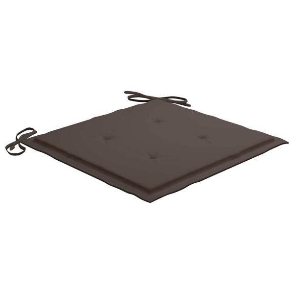 3-tlg. Bistroset mit Taupe Kissen Massivholz Teak