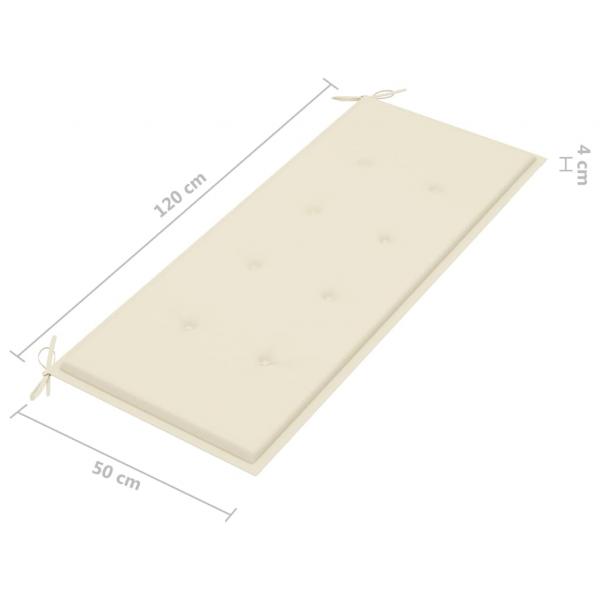 Klappbare Gartenbank mit Auflage 118 cm Bambus