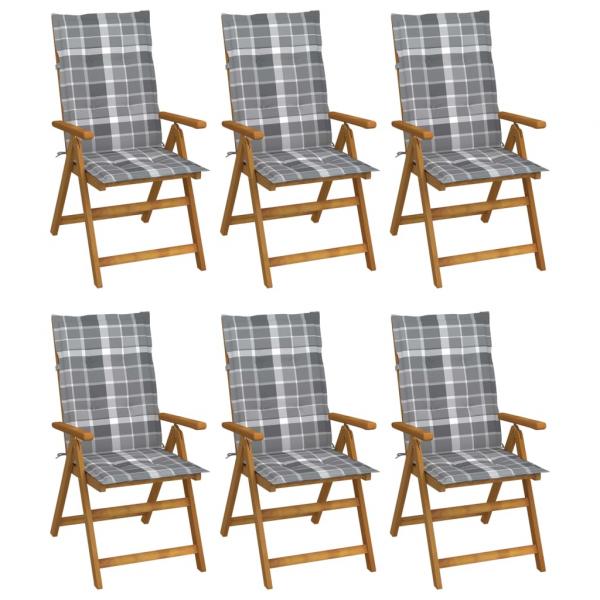 ARDEBO.de - Klappbare Gartenstühle 6 Stk. mit Auflagen Massivholz Akazie