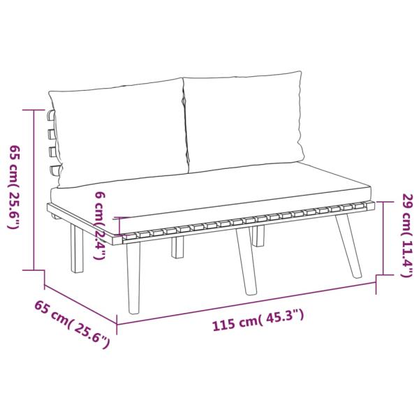 3-tlg. Garten-Lounge-Set mit Kissen Massivholz Akazie