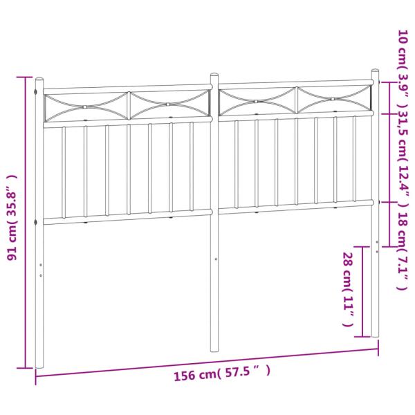 Kopfteil Metall Weiß 150 cm