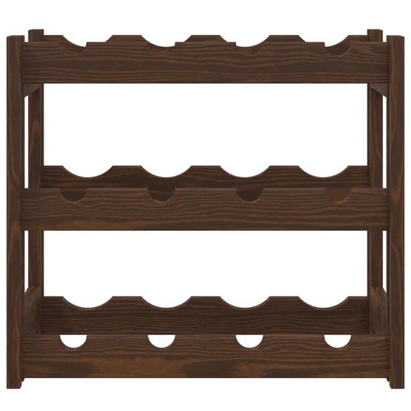 Weinregal für 12 Flaschen Braun Massivholz Kiefer