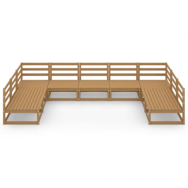9-tlg. Garten-Lounge-Set Massivholz Kiefer