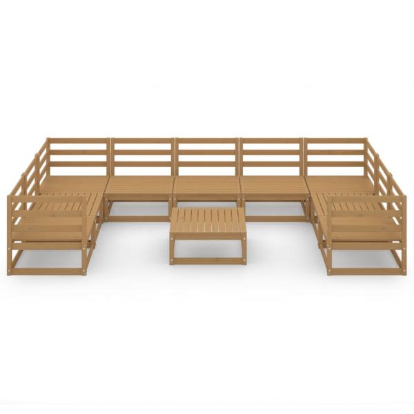 10-tlg. Garten-Lounge-Set Massivholz Kiefer
